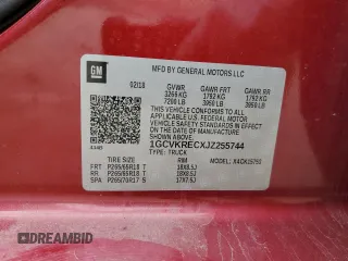 2018 Chevrolet Silverado 1500 LT with VIN 1GCVKRECXJZ255744, listed as a Copart auction lot 55957495 with 75,753 mi miles and Salvage Title. Bid and sale history available at DreamBid. Image 12.