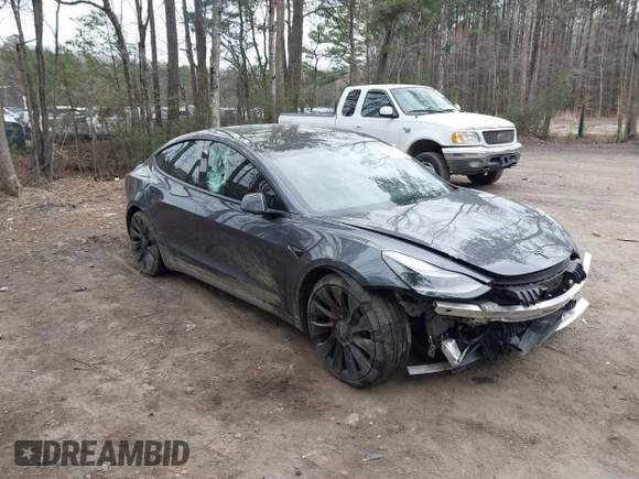 2021 Tesla Model 3 Performance with VIN 5YJ3E1EC1MF925515, listed as a IAAI auction lot 41721548 with 36,478 mi miles and . Bid and sale history available at carsss.com. Image 1.