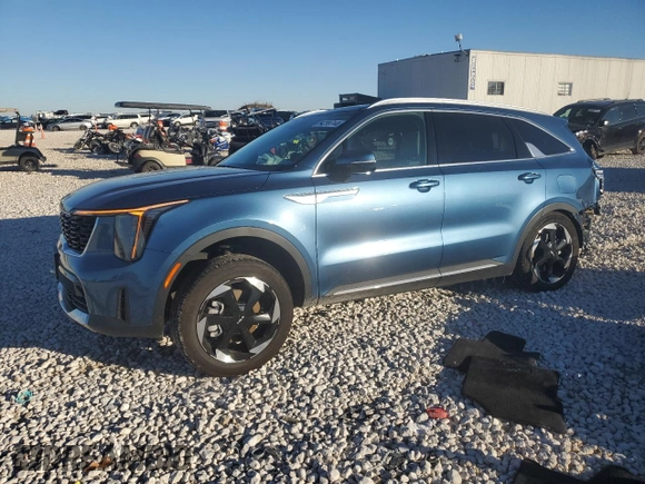 2025 Kia Sorento Hybrid EX with VIN KNDRHDJG9S5289243, listed as a Copart auction lot 84299744 with 7,406 mi miles and Salvage Title. Bid and sale history available at carsss.com. Image 1.