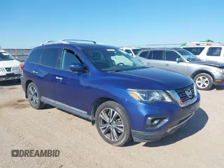 2017 Nissan Pathfinder Platinum with VIN 5N1DR2MN7HC682843, listed as a IAAI auction lot 42668614 with 86,880 mi miles and . Bid and sale history available at DreamBid. Image 1.
