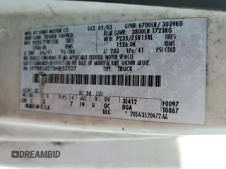 2003 Ford Econoline Cargo with VIN 1FTRE14213HB55527, listed as a Copart auction lot 86526164 with 187,256 mi miles and Non Repairable. Bid and sale history available at carsss.com. Image 13.