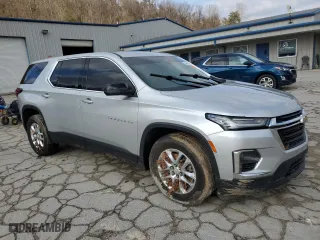 2022 Chevrolet Traverse LS with VIN 1GNERFKW2NJ113070, listed as a Copart auction lot 44568565 with 0 mi miles and Salvage Title. Bid and sale history available at carsss.com. Image 4.