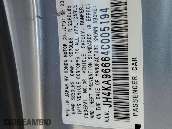 2004 Acura RL w/Navigation System with VIN JH4KA96664C005194, listed as a Copart auction lot 72174224 with 71,304 mi miles and Salvage Title. Bid and sale history available at carsss.com. Image 12.