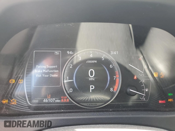2022 Lexus UX 200 with VIN JTHP3JBH2N2046468, listed as a Copart auction lot 60145295 with 46,107 mi miles and Salvage title. Bid and sale history available at DreamBid. Image 9.