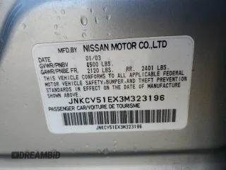 2003 Infiniti G35 w/Leather z VIN JNKCV51EX3M323196, wystawiony jako Copart lot #55445135 z przebiegiem 268 666 mil mil oraz Szkoda całkowita • Salvage title. Historia ofert i sprzedaży dostępna na DreamBid. Obrazek 12.