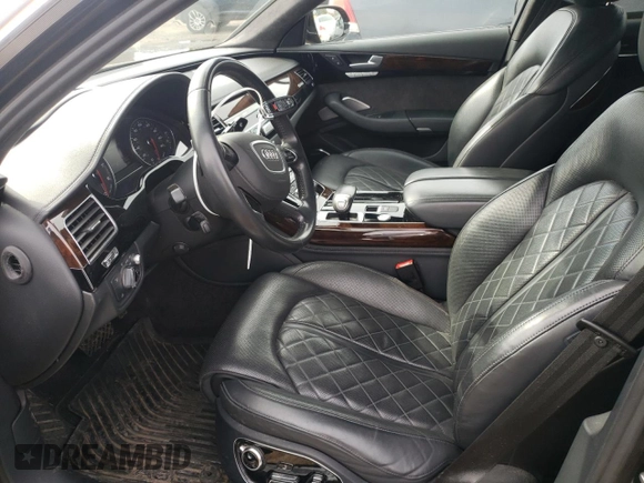 2015 Audi A8 L 4.0T with VIN WAU32AFD7FN033464, listed as a Copart auction lot 42682643 with 130,105 mi miles. Bid and sale history available at carsss.com. Image 7.