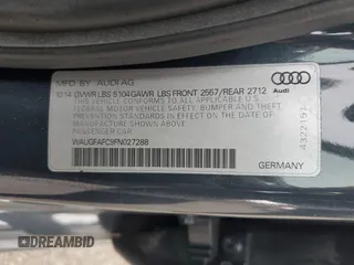 2015 Audi A6 Premium Plus z VIN WAUGFAFC9FN027288, wystawiony jako Copart lot #57458255 z przebiegiem 119 168 mil mil oraz Szkoda całkowita • Salvage title. Historia ofert i sprzedaży dostępna na DreamBid. Obrazek 12.