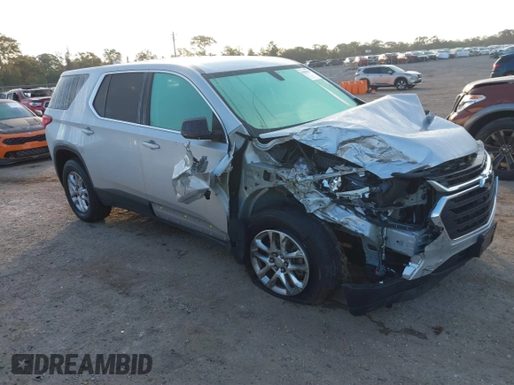 2020 Chevrolet Traverse LS with VIN 1GNEVFKW9LJ187966, listed as a IAAI auction lot 41059955 with 98,273 mi miles. Bid and sale history available at carsss.com. Image 1.