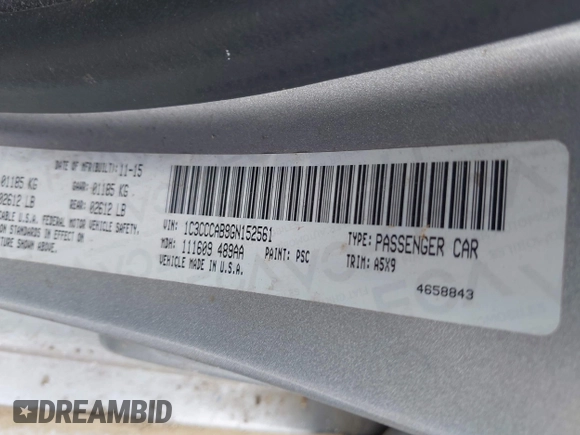2016 Chrysler 200 Limited with VIN 1C3CCCAB9GN152561, listed as a IAAI auction lot 42059066 with Not Provided miles and . Bid and sale history available at carsss.com. Image 9.