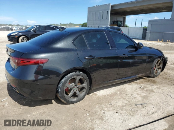 2017 Alfa Romeo Giulia with VIN ZARFAEBN7H7531217, listed as a Copart auction lot 60130275 with 91,768 mi miles and Salvage title. Bid and sale history available at DreamBid. Image 3.