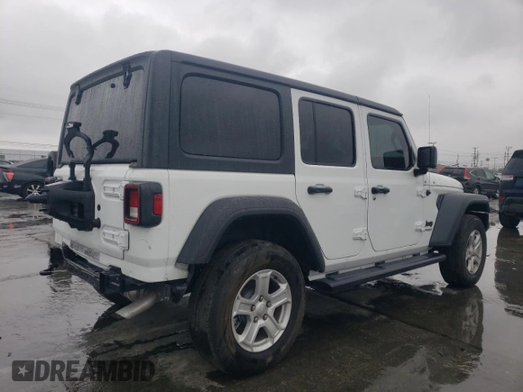 2022 Jeep Wrangler Unlimited Sport S with VIN 1C4HJXDN1NW150976, listed as a Copart auction lot 45183705 with 41,765 mi miles and Salvage Title. Bid and sale history available at carsss.com. Image 3.