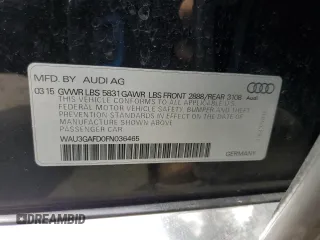 2015 Audi A8 3.0T with VIN WAU3GAFD0FN036465, listed as a Copart auction lot 64069035 with 100,149 mi miles and Salvage title. Bid and sale history available at DreamBid. Image 12.
