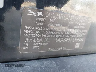 2018 Jaguar XE 25t with VIN SAJAR4FX7JCP35484, listed as a IAAI auction lot 41312008 with 1 mi miles. Bid and sale history available at carsss.com. Image 9.