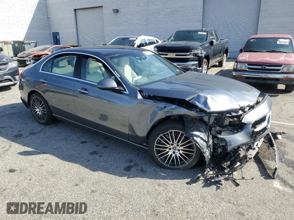 2025 Mercedes-Benz C 300 with VIN W1KAF4GB7SR251684, listed as a Copart auction lot 42448325 with Not Provided miles and Salvage Title. Bid and sale history available at DreamBid. Image 4.
