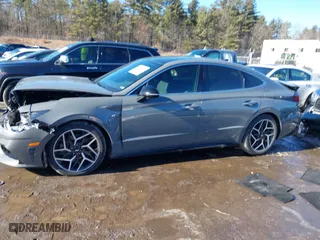 2021 Hyundai Sonata N Line with VIN 5NPEK4JC8MH127510, listed as a IAAI auction lot 41512915 with 27,409 mi miles. Bid and sale history available at carsss.com. Image 14.