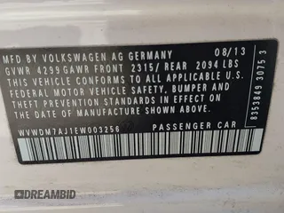 2014 Volkswagen Golf TDI w/Sunroof & Nav z VIN WVWDM7AJ1EW003256, wystawiony jako IAAI lot #42239048 z przebiegiem 66 327 mil mil oraz . Historia ofert i sprzedaży dostępna na DreamBid. Obrazek 9.