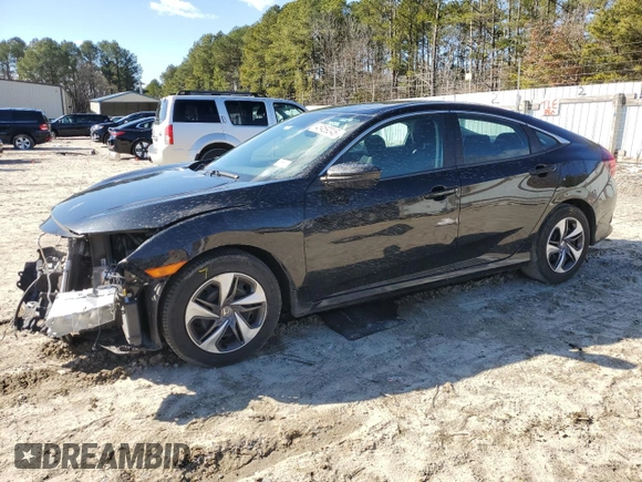 2019 Honda Civic LX with VIN 19XFC2F69KE035624, listed as a Copart auction lot 45459245 with 92,510 mi miles and Salvage Title. Bid and sale history available at DreamBid. Image 1.