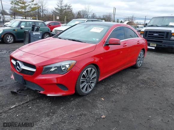 2018 Mercedes-Benz CLA with VIN WDDSJ4GB7JN595119, listed as a IAAI auction lot 41782982 with 105,071 mi miles. Bid and sale history available at carsss.com. Image 17.