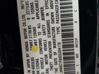 2014 Acura RLX Advance Pkg with VIN JH4KC1F9XEC004170, listed as a Copart auction lot 80102054 with 86,205 mi miles and Salvage Title. Bid and sale history available at carsss.com. Image 12.