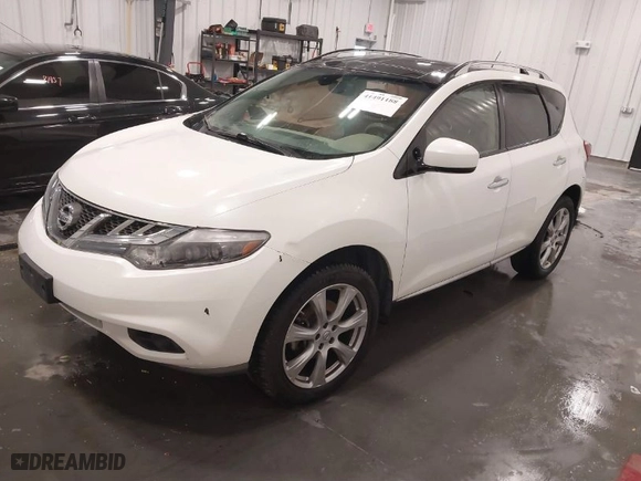 2012 Nissan Murano S with VIN JN8AZ1MW9CW229751, listed as a IAAI auction lot 41491188 with 123,209 mi miles. Bid and sale history available at carsss.com. Image 2.