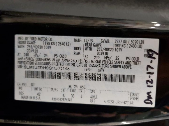 2016 Lincoln MKC Reserve with VIN 5LMTJ3DH0GUJ21148, listed as a Copart auction lot 46986735 with 80,706 mi miles and Salvage Title. Bid and sale history available at DreamBid. Image 13.