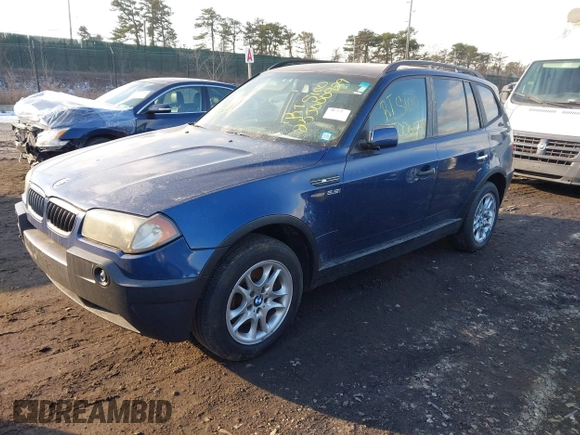 2004 BMW X3 2.5i with VIN WBXPA73454WC43220, listed as a IAAI auction lot 41431030 with 999,999 mi miles. Bid and sale history available at carsss.com. Image 2.