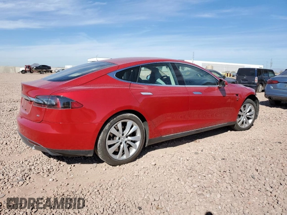 2013 Tesla Model S with VIN 5YJSA1CN8DFP27011, listed as a Copart auction lot 46340435 with Not Provided miles and Salvage Title. Bid and sale history available at DreamBid. Image 3.