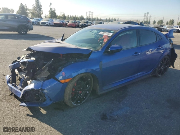 2019 Honda Civic Type R Touring with VIN SHHFK8G75KU205404, listed as a Copart auction lot 77823884 with 50,404 mi miles and Salvage Title. Bid and sale history available at carsss.com. Image 1.