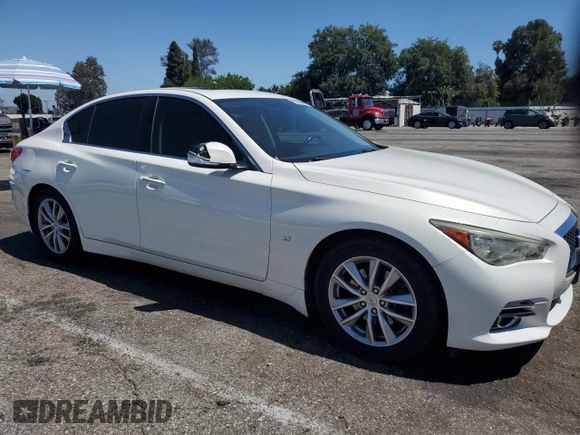 2014 Infiniti Q50 with VIN JN1BV7AP4EM676534, listed as a Copart auction lot 60830545 with 94,948 mi miles and Salvage title. Bid and sale history available at DreamBid. Image 4.