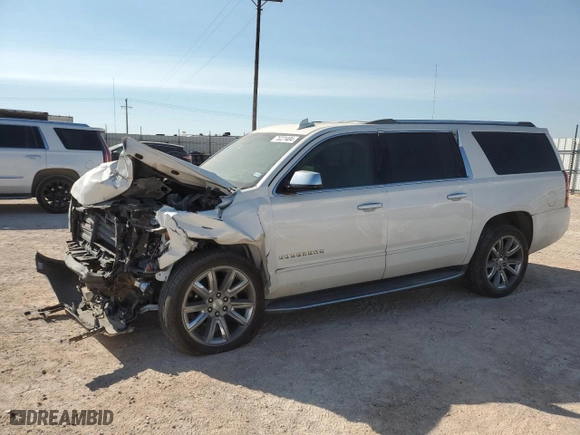 2017 Chevrolet Suburban Premier with VIN 1GNSCJKC9HR320316, listed as a Copart auction lot 75221404 with 161,495 mi miles and Salvage Title. Bid and sale history available at carsss.com. Image 1.