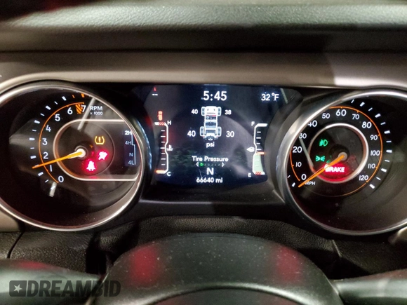 2020 Jeep Wrangler Unlimited Willys with VIN 1C4HJXDG3LW166868, listed as a Copart auction lot 84815154 with 66,640 mi miles and Salvage title. Bid and sale history available at DreamBid. Image 9.