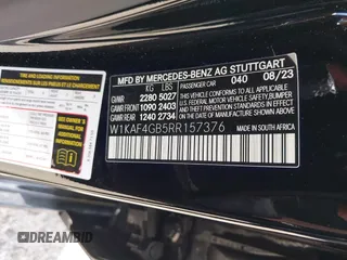 2024 Mercedes-Benz C 300 with VIN W1KAF4GB5RR157376, listed as a IAAI auction lot 41690417 with 19,223 mi miles and . Bid and sale history available at DreamBid. Image 9.