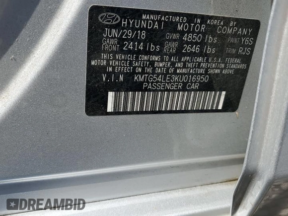2019 Genesis G70 Advanced z VIN KMTG54LE3KU016950, wystawiony jako Copart lot #69569504 z przebiegiem 33 301 mil mil oraz Szkoda całkowita • Salvage title. Historia ofert i sprzedaży dostępna na DreamBid. Obrazek 13.