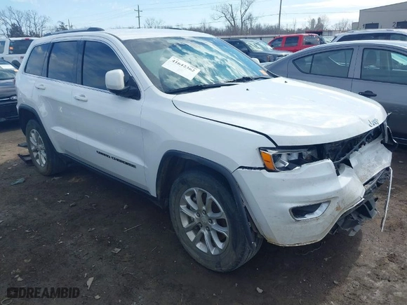 2021 Jeep Grand Cherokee Laredo X with VIN 1C4RJEAG2MC605574, listed as a IAAI auction lot 41642362 with 104,066 mi miles. Bid and sale history available at carsss.com. Image 1.
