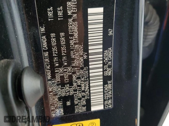 2020 Lexus RX 350 z VIN 2T2AZMAA0LC155615, wystawiony jako Copart lot #54649305 z przebiegiem 100 565 mil mil oraz Szkoda całkowita • Salvage title. Historia ofert i sprzedaży dostępna na DreamBid. Obrazek 13.