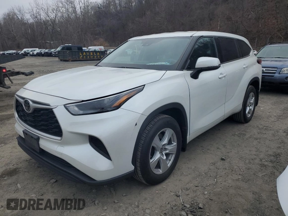 2022 Toyota Highlander L with VIN 5TDCZRBHXNS210846, listed as a Copart auction lot 87204684 with 19,239 mi miles and Salvage title. Bid and sale history available at DreamBid. Image 1.
