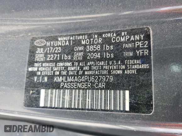 2023 Hyundai Elantra SEL z VIN KMHLM4AG4PU627979, wystawiony jako Copart lot #54183965 z przebiegiem 76 423 mil mil oraz Czysty tytuł • Clean title. Historia ofert i sprzedaży dostępna na DreamBid. Obrazek 12.