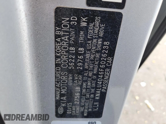 2015 Kia K900 Premium z VIN KNALU4D46F6026238, wystawiony jako Copart lot #86606234 z przebiegiem 202 190 mil mil oraz Szkoda całkowita • Salvage title. Historia ofert i sprzedaży dostępna na DreamBid. Obrazek 12.