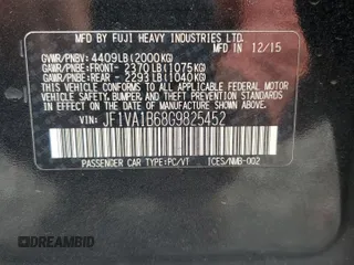 2016 Subaru WRX with VIN JF1VA1B68G9825452, listed as a Copart auction lot 47678945 with Not Provided miles and Salvage Title. Bid and sale history available at DreamBid. Image 14.