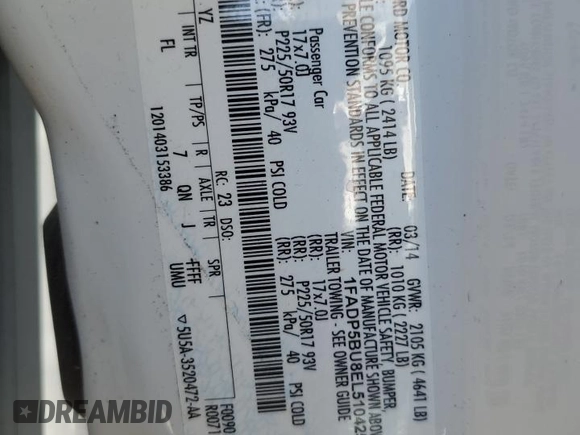 2014 Ford C-Max SEL z VIN 1FADP5BU8EL510425, wystawiony jako Copart lot #50811505 z przebiegiem 136 922 mil mil oraz Szkoda całkowita • Salvage title. Historia ofert i sprzedaży dostępna na DreamBid. Obrazek 12.