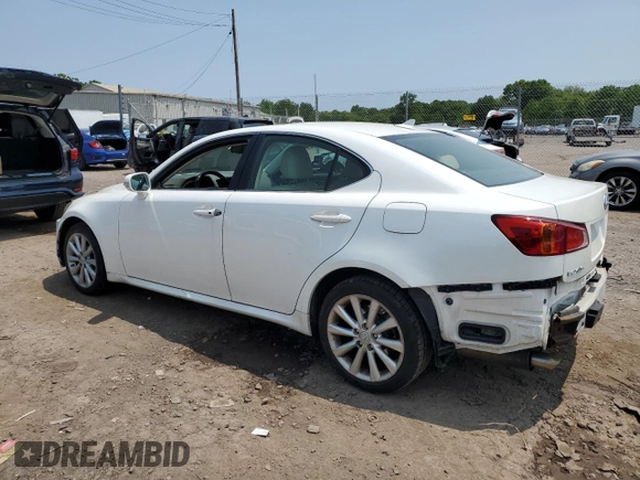 2009 Lexus IS 250 with VIN JTHCK262695029464, listed as a Copart auction lot 58056685 with Not provided miles and Salvage title. Bid and sale history available at DreamBid. Image 2.