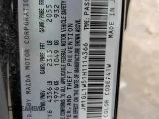 2017 Mazda 6 Grand Touring with VIN JM1GL1W51H1114366, listed as a Copart auction lot 52750715 with 79,792 mi miles and Salvage Title. Bid and sale history available at carsss.com. Image 12.