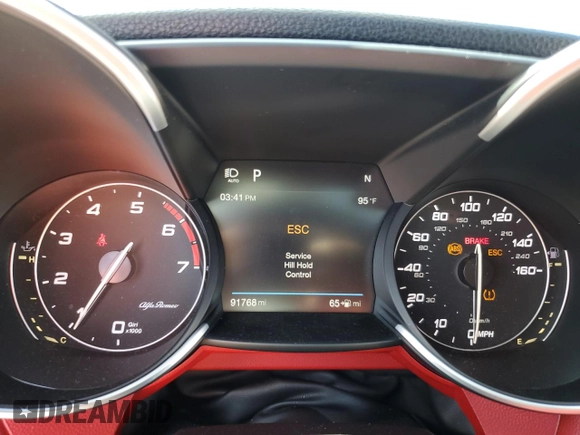 2017 Alfa Romeo Giulia with VIN ZARFAEBN7H7531217, listed as a Copart auction lot 60130275 with 91,768 mi miles and Salvage title. Bid and sale history available at DreamBid. Image 9.