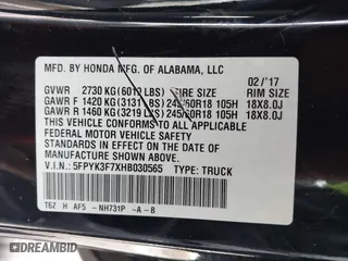 2017 Honda Ridgeline RTL-E with VIN 5FPYK3F7XHB030565, listed as a IAAI auction lot 41795386 with 79,252 mi miles. Bid and sale history available at carsss.com. Image 9.