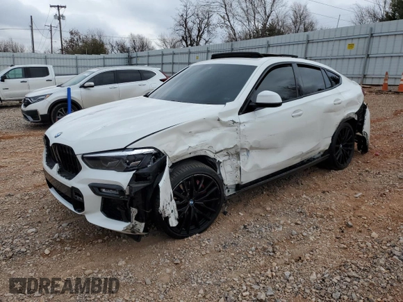 2021 BMW X6 sDrive40i z VIN 5UXCY4C03M9H36510, wystawiony jako Copart lot #86419524 z przebiegiem Nie podano mil oraz Szkody całkowita. Historia ofert i sprzedaży dostępna na DreamBid. Obrazek 1.