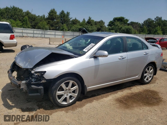 2004 Acura TSX with VIN JH4CL96804C038465, listed as a Copart auction lot 59742455 with 214,215 mi miles and Salvage title. Bid and sale history available at DreamBid. Image 1.