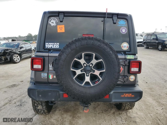 2018 Jeep Wrangler Unlimited Sahara with VIN 1C4HJXEG1JW118331, listed as a Copart auction lot 43204975 with 37,715 mi miles and Salvage Title. Bid and sale history available at carsss.com. Image 6.