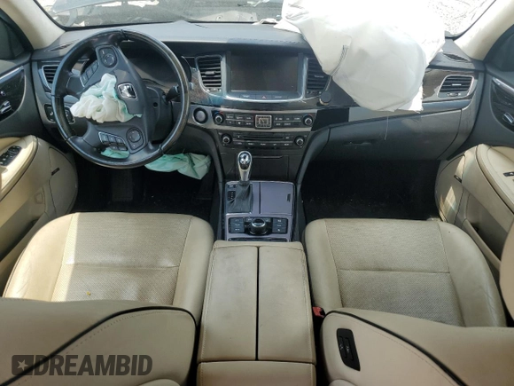 2015 Hyundai Equus Signature z VIN KMHGH4JH0FU098348, wystawiony jako Copart lot #58445284 z przebiegiem Nie podano mil oraz Szkoda całkowita • Salvage title. Historia ofert i sprzedaży dostępna na DreamBid. Obrazek 8.