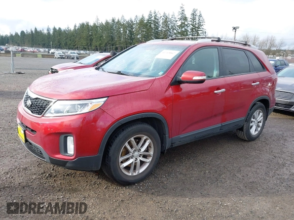 2014 Kia Sorento LX with VIN 5XYKT3A60EG438426, listed as a IAAI auction lot 41765847 with 166,897 mi miles and . Bid and sale history available at carsss.com. Image 2.