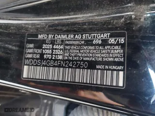 2015 Mercedes-Benz CLA-Class CLA 250 with VIN WDDSJ4GB4FN242750, listed as a IAAI auction lot 41963893 with 148,977 mi miles. Bid and sale history available at carsss.com. Image 9.